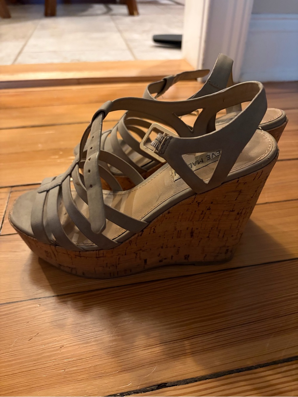 Steve Madden Nude Wedge Sandals | 5.5
